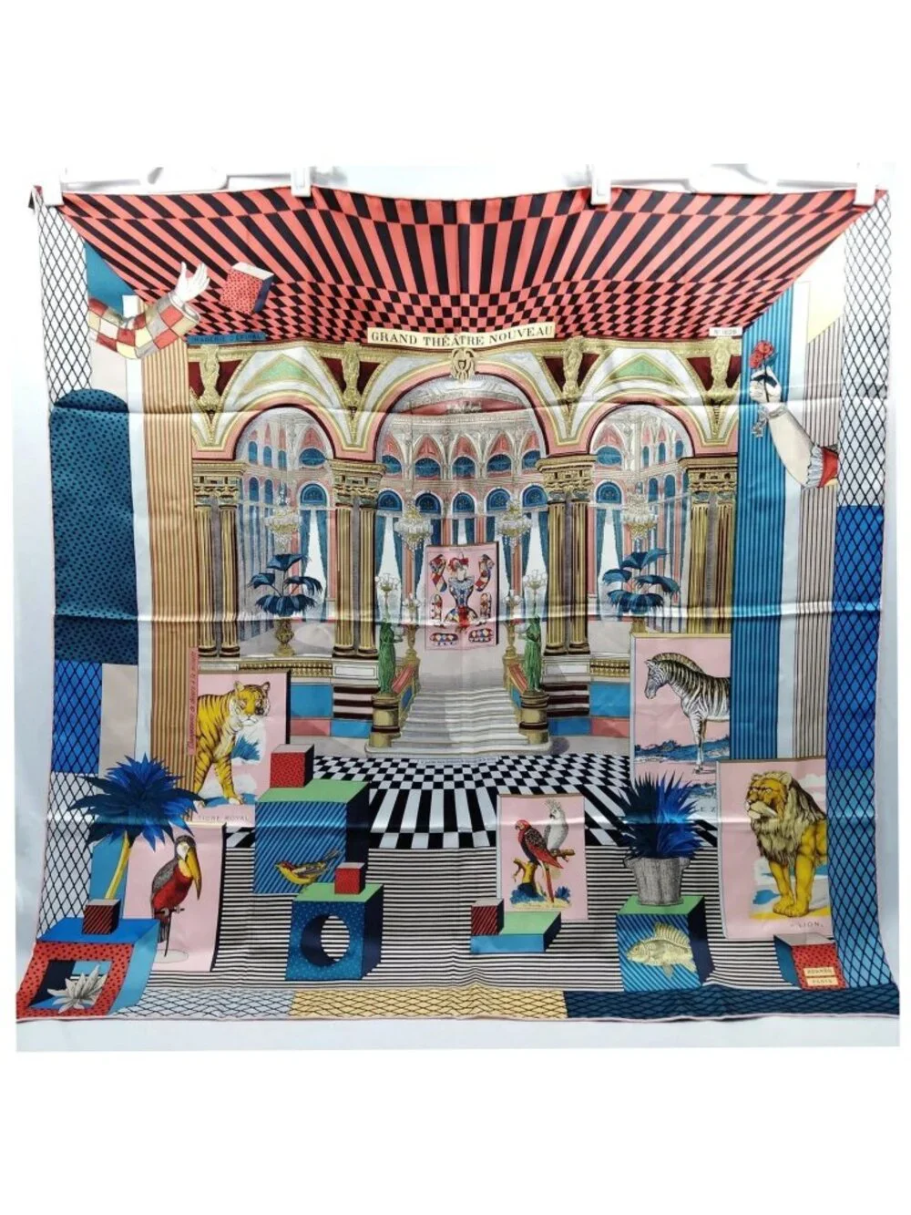 Authentic Hermès Grand Théâtre Nouveau Carré 90 Silk Scarf